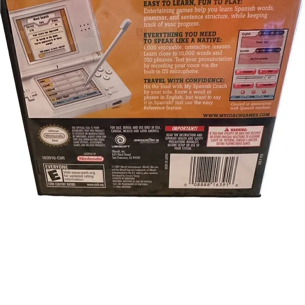 My Spanish Coach (Nintendo DS, 2007) excellent used